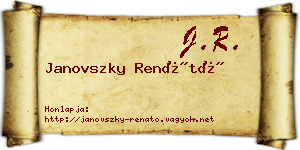 Janovszky Renátó névjegykártya