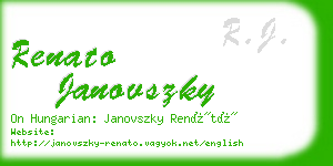 renato janovszky business card